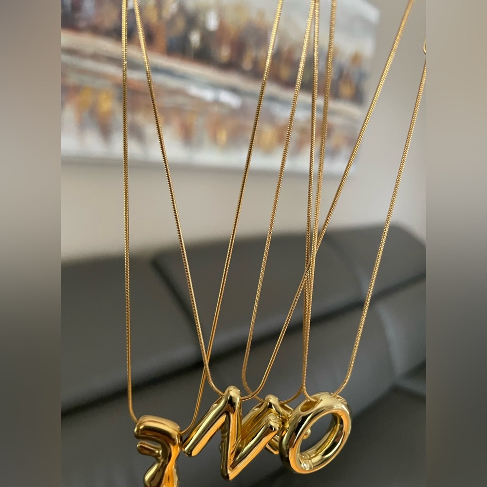Gold plated stainless steel initial Necklaces